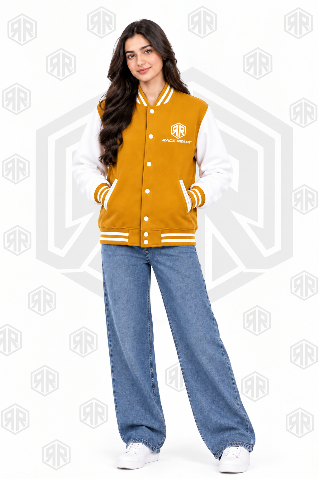 Custom Women's Mustard Yellow Varsity Jacket