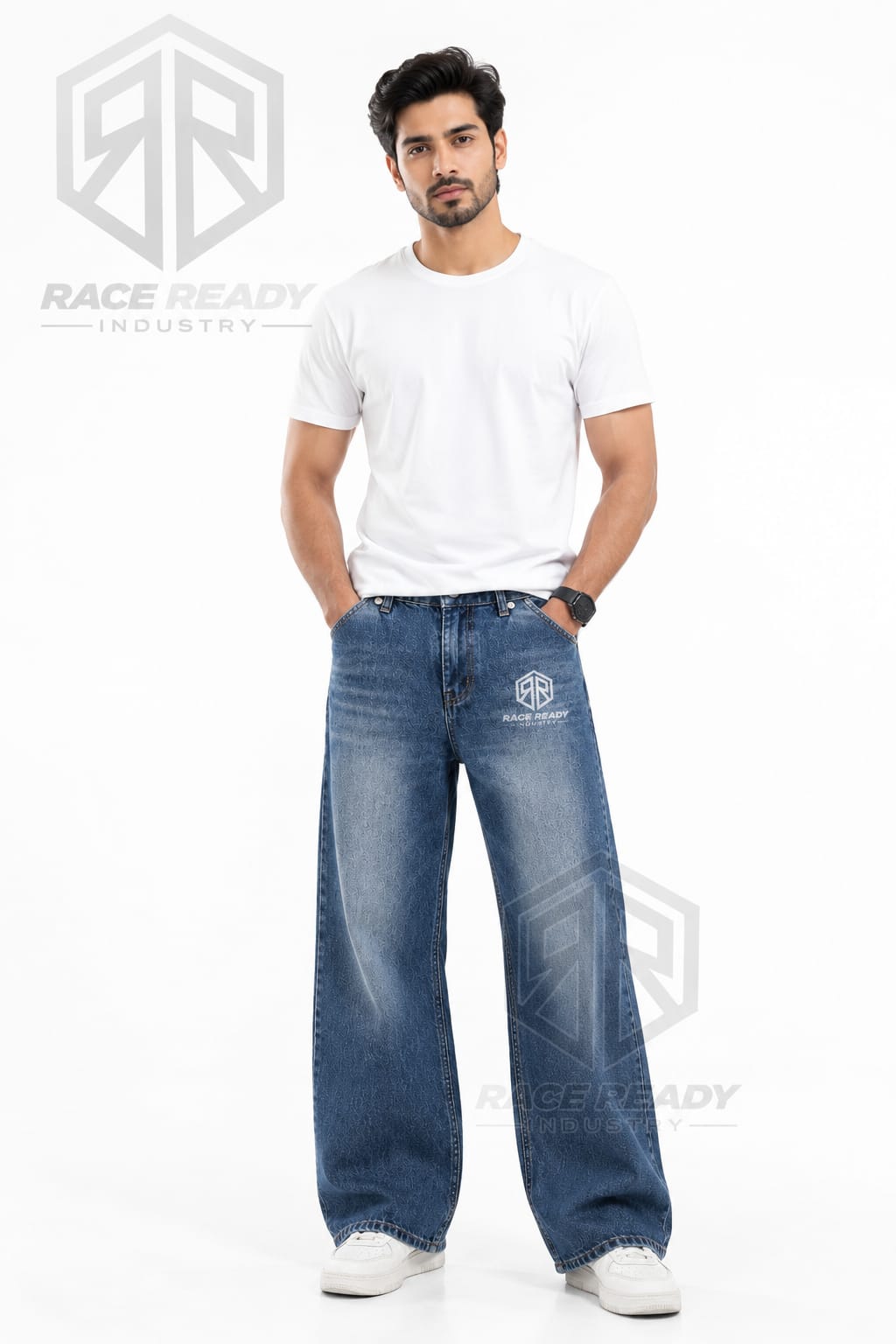 Custom Wide Leg Jeans For Men Premium Denim Pants