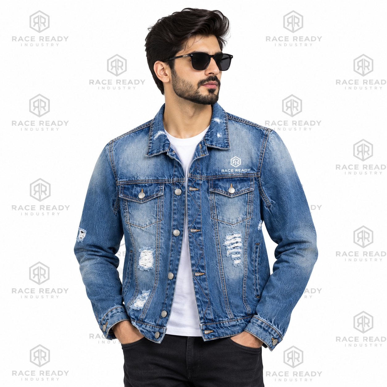 Custom Distressed Denim Jacket Manufacturer – Premium Vintage Washed Streetwear Denim Jackets